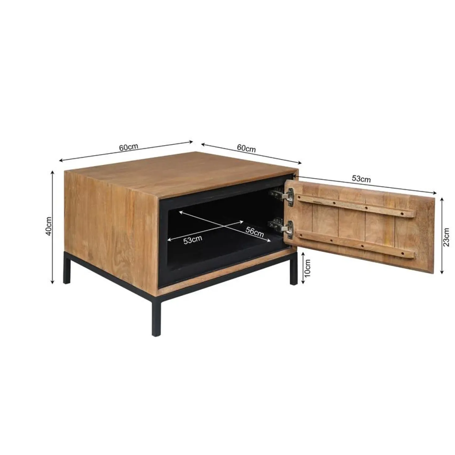 Bijzettafel Sindacco Naturel 60 cm