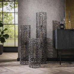 Blaine 3-lichts Vloerlamp Zwart nikkel XL