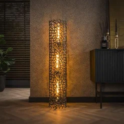 Blaine 3-lichts Vloerlamp Zwart nikkel XL