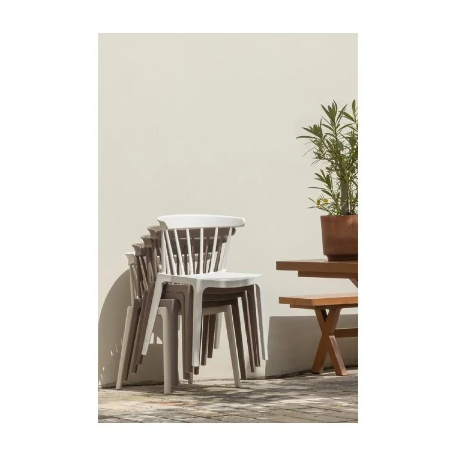 Bliss Tuinstoel kunststof bruin melange