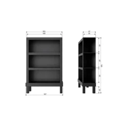 Bonk Open kast grenen zwart 107cm