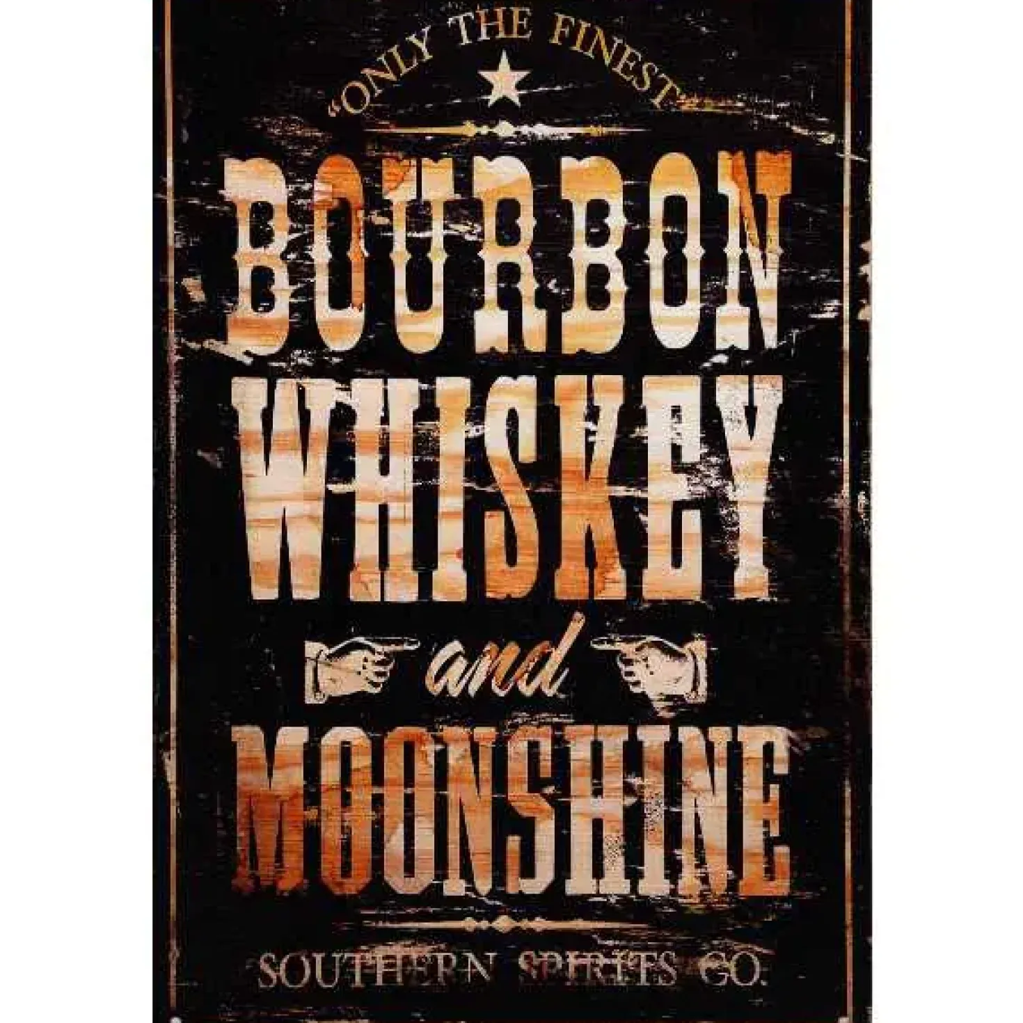 Bourbon Whiskey and Moonshine - metalen bord