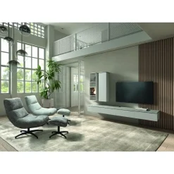 Bravien Zwevend Tv meubel laag 4 deurs Ivoor 240cm