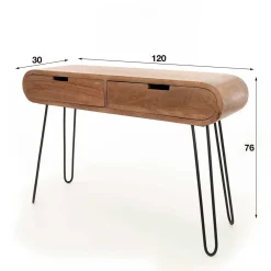 Bravi kaptafel industrieel 120cm