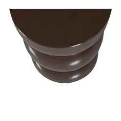 Breno Bijzettafel rond Metaal Donkerbruin 30cm