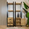 Britt boekenkast industrieel mangohout 1 deur