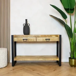Britt sidetable industrieel mangohout 120cm