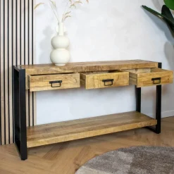 Britt sidetable industrieel mangohout 150cm