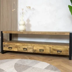 Britt tv meubel industrieel mangohout 180cm