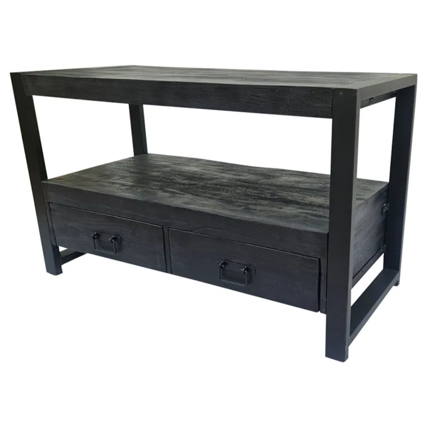 Britt tv meubel industrieel mangohout zwart 100cm