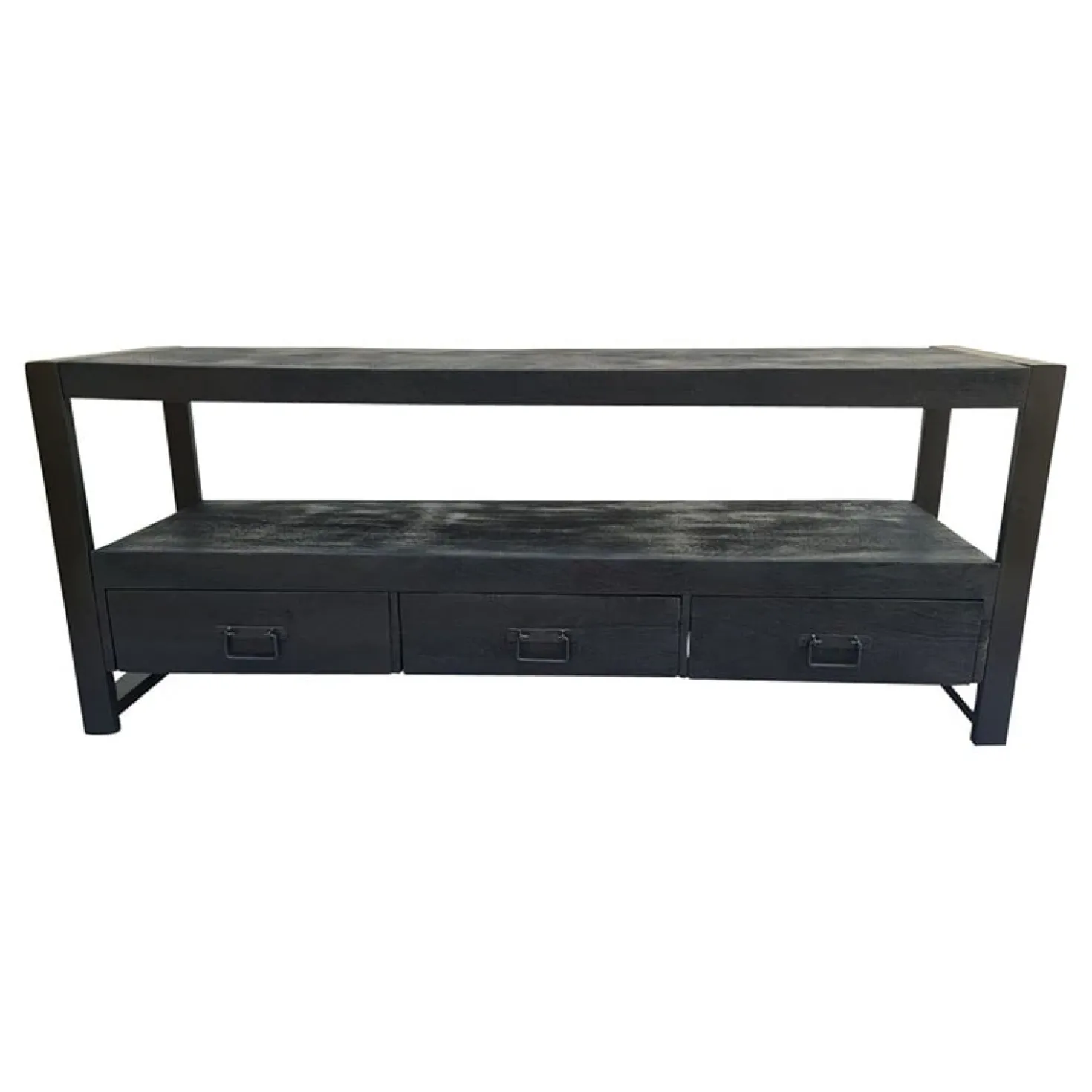 Britt tv meubel industrieel mangohout zwart 150cm