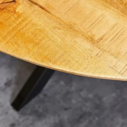 Brixon eettafel industrieel rond mangohout 120cm