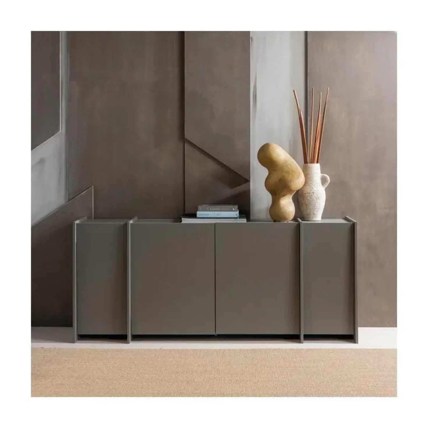 Brock Dressoir Essen fineer Warmgrijs 200cm