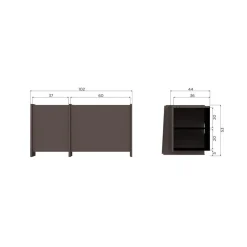 Brock Tv meubel Essen fineer Middenbruin 102cm