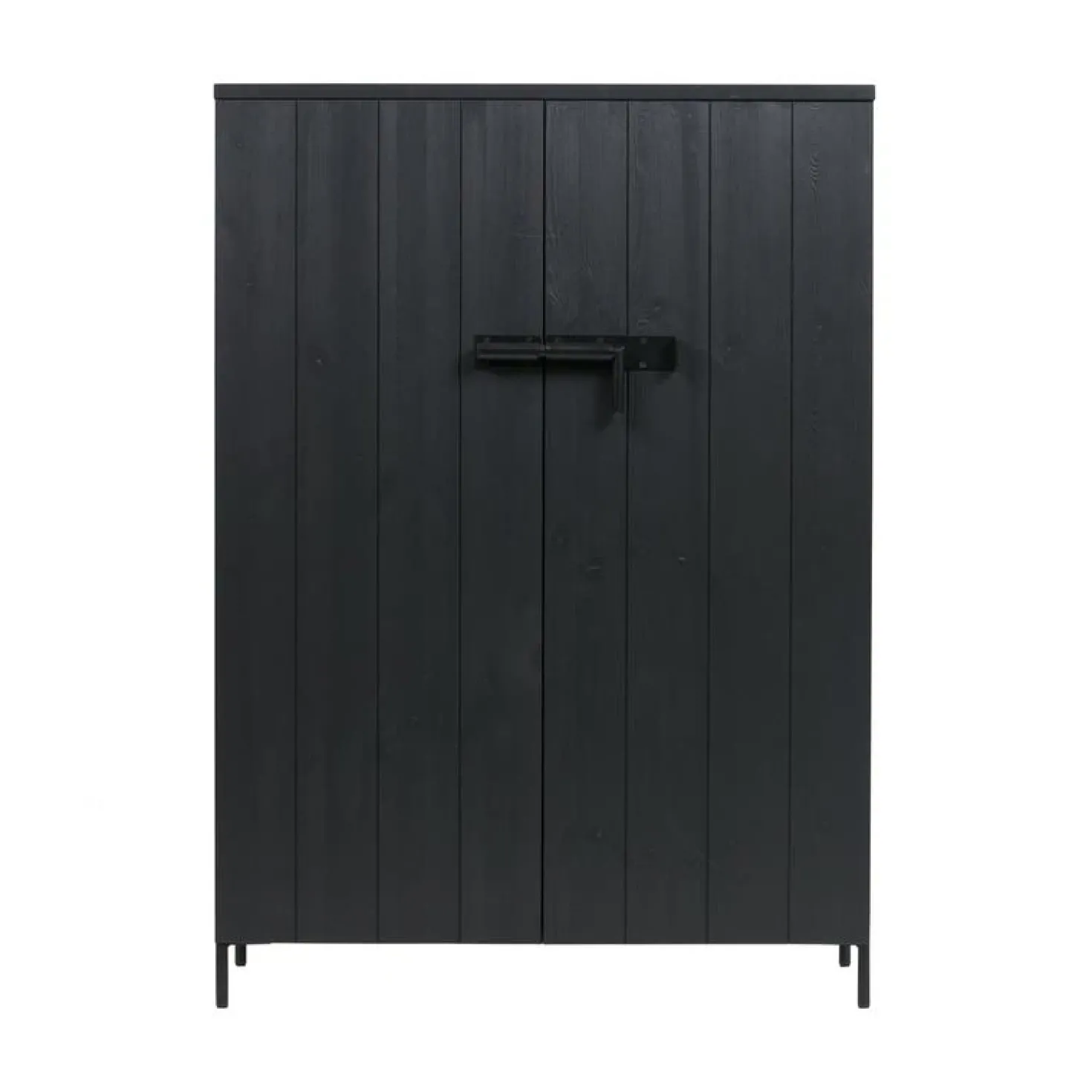 Bruut 2-deurs Wandkast grenen zwart 100cm