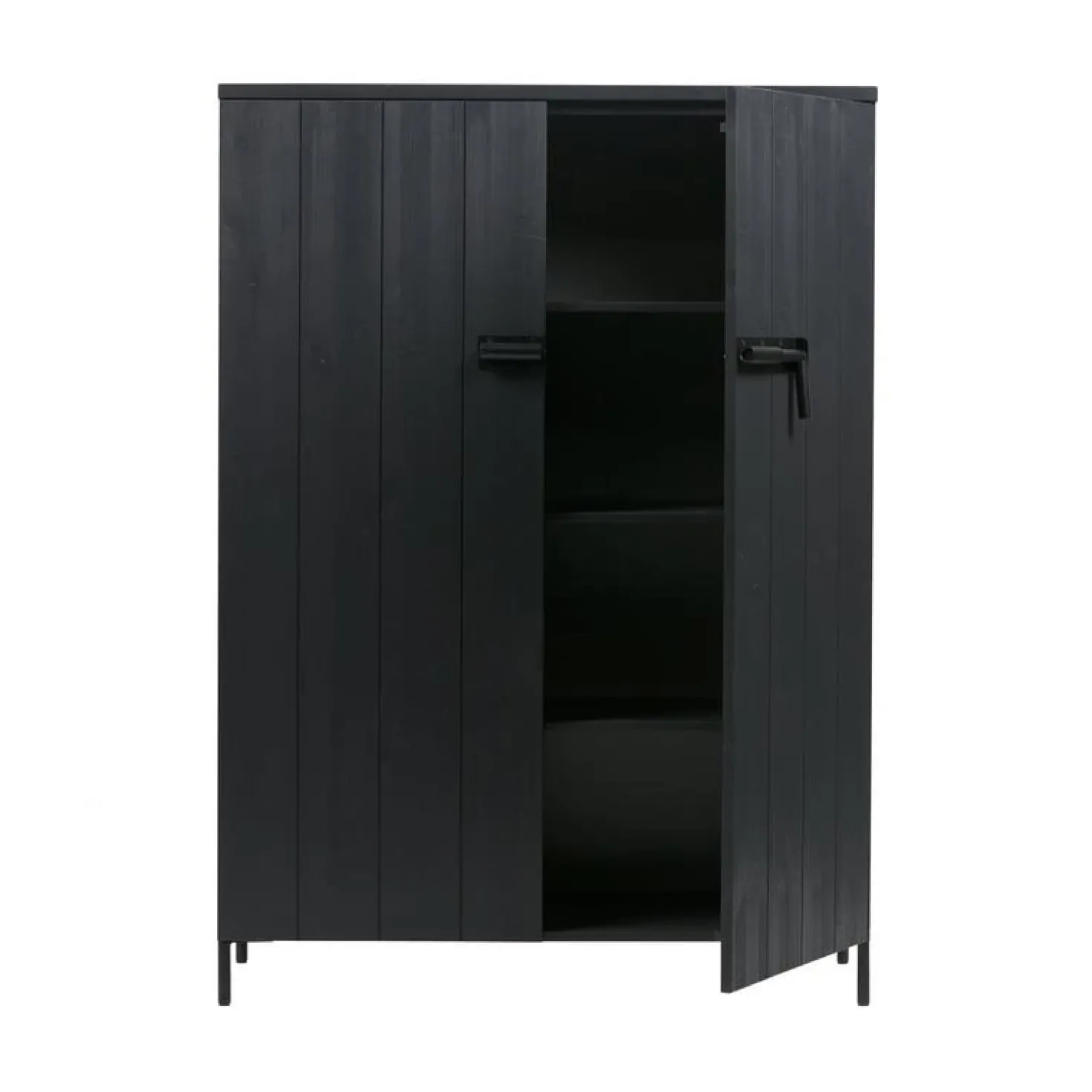Bruut 2-deurs Wandkast grenen zwart 100cm