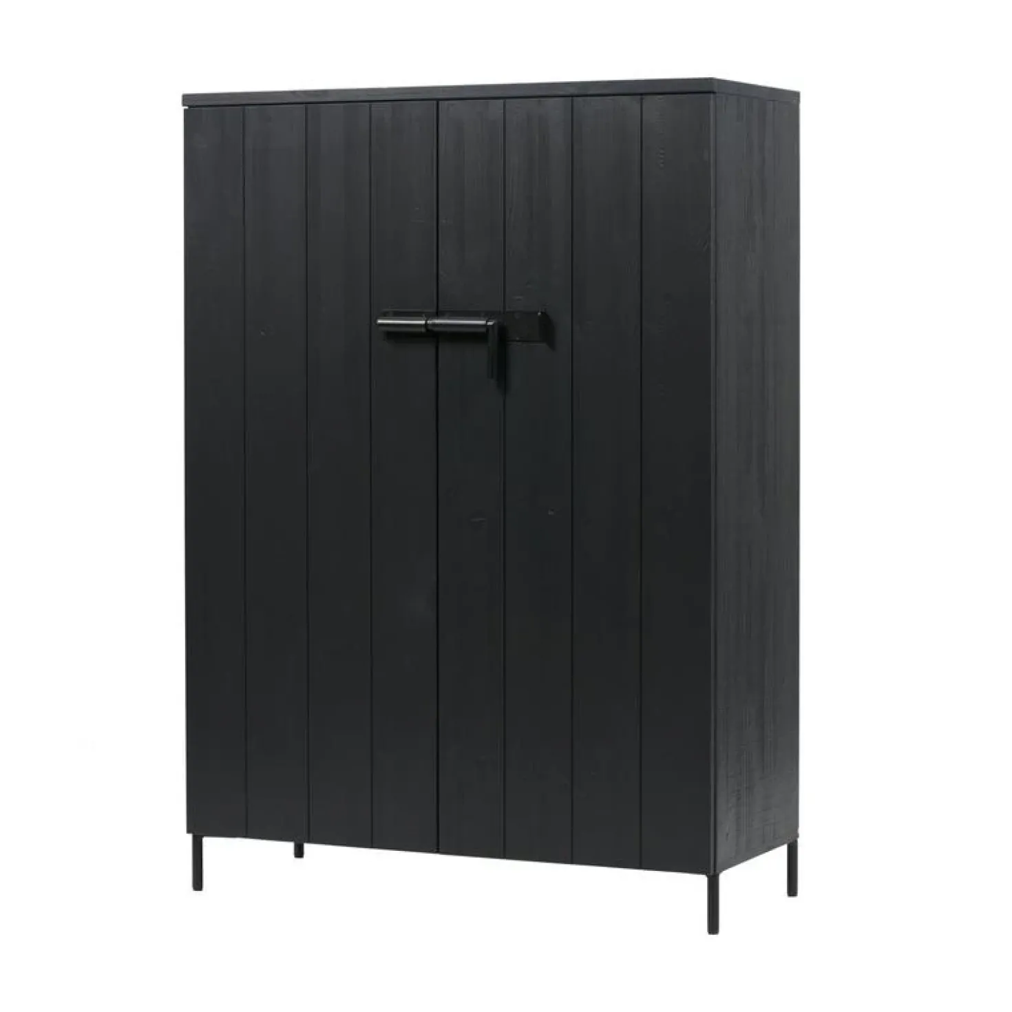 Bruut 2-deurs Wandkast grenen zwart 100cm