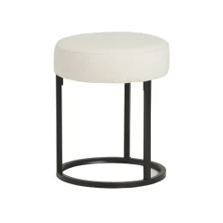 Cabeza Poef rond stof Gebroken wit 40cm