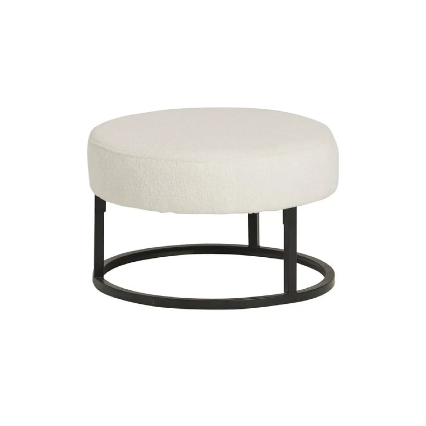 Cabeza Poef rond stof Gebroken wit 50cm