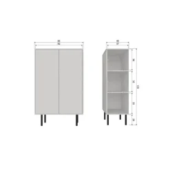 Cadiz Opbergkast grenen grijs 85cm