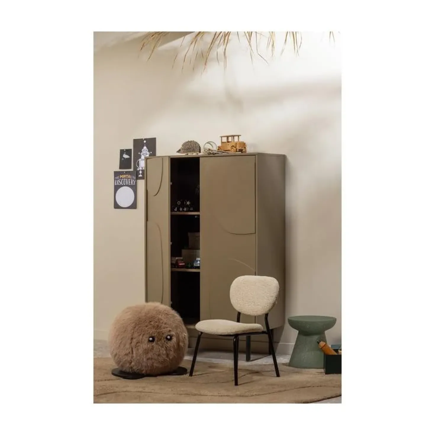 Cadiz Opbergkast grenen taupe 85cm