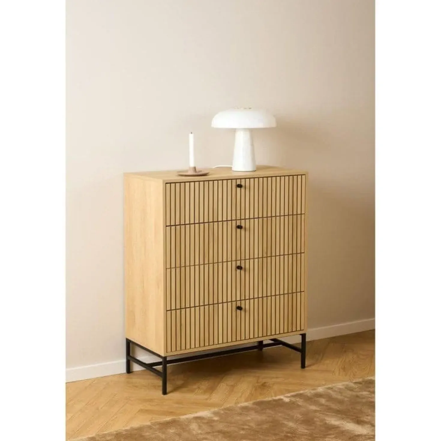 Calmera Ladekast Naturel 4 lade 80cm