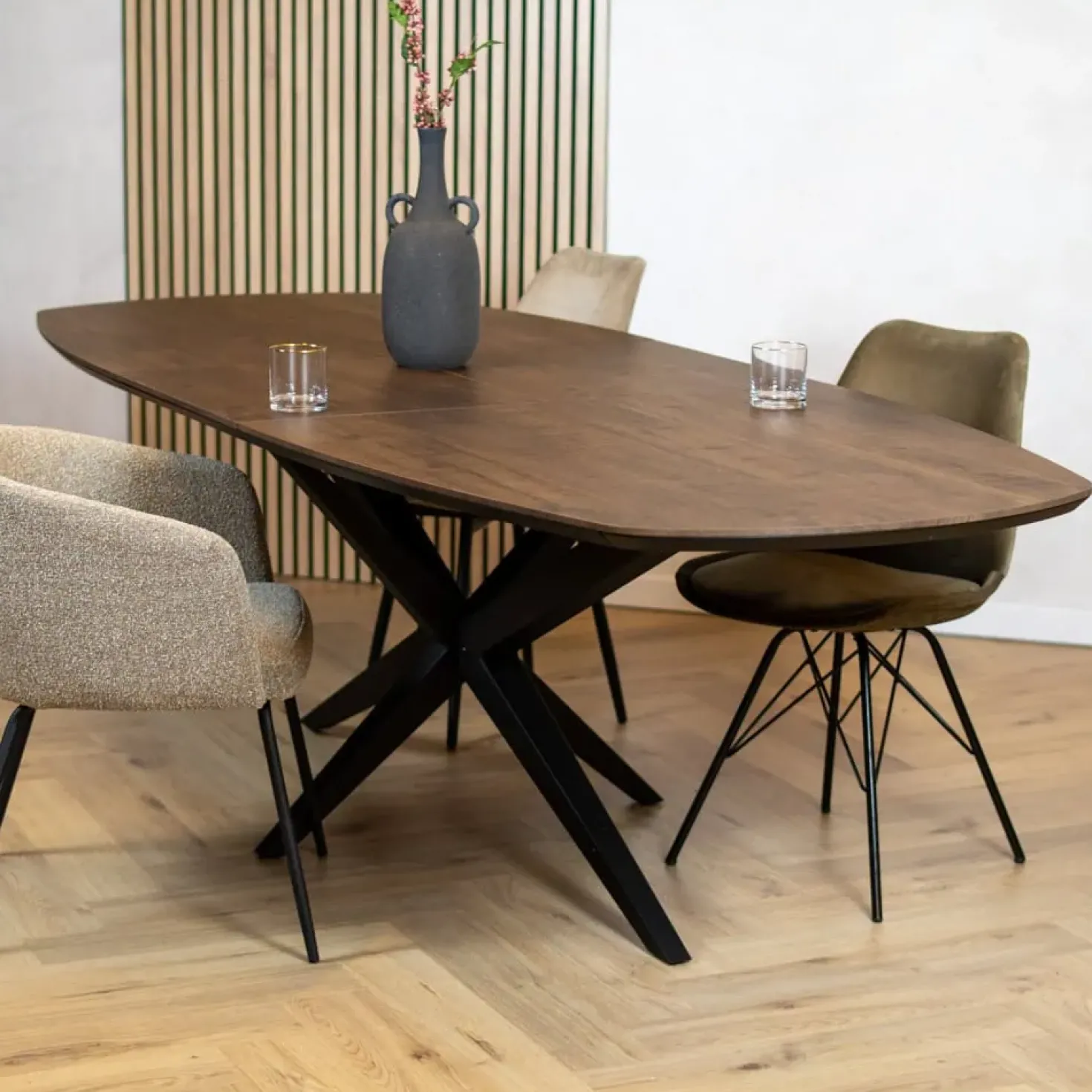 Calvenza uitschuifbare Eettafel Deens ovaal 180/237cm - Zelf samenstellen