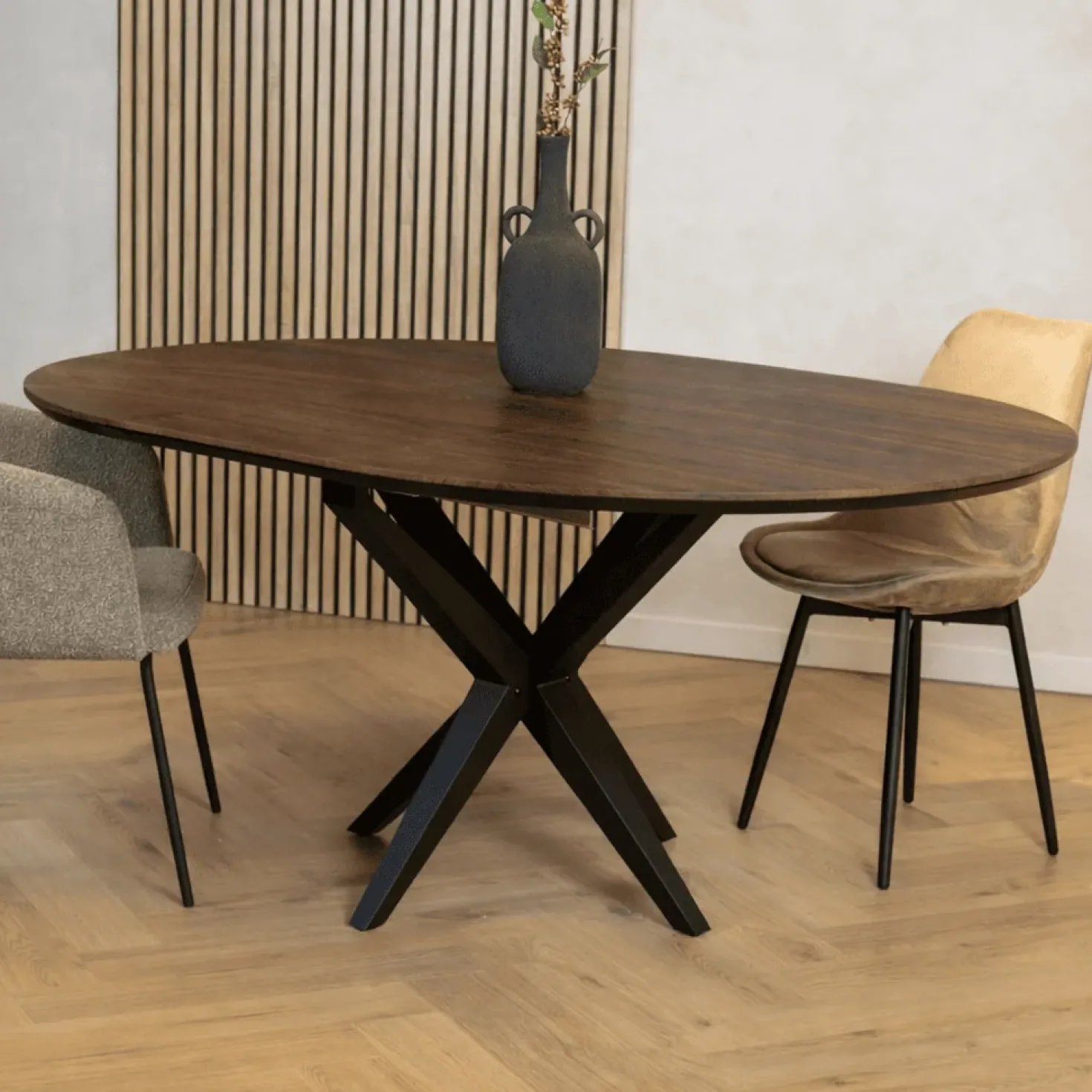 Calvenza uitschuifbare Eettafel rond 150/190cm - Zelf samenstellen