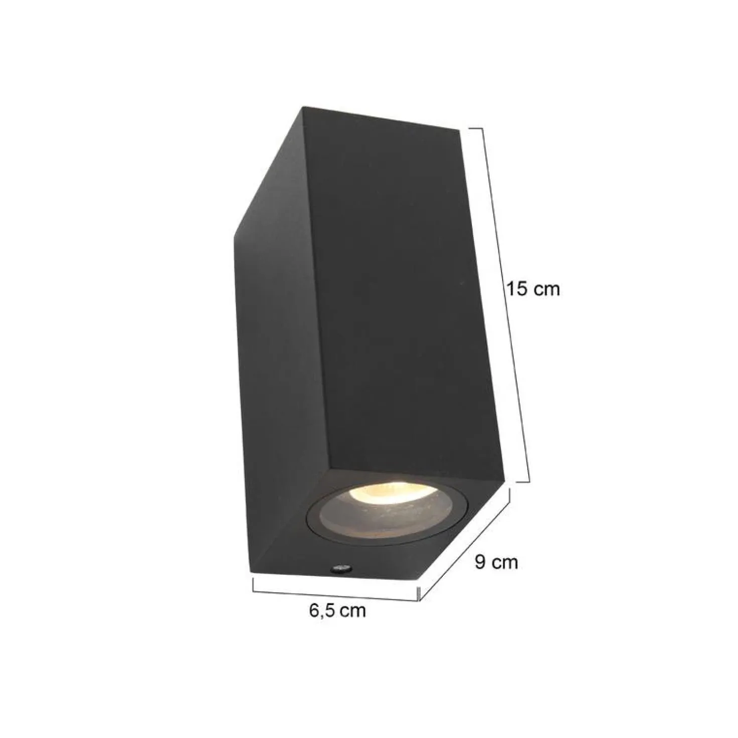 Carcer 2-lichts Buitenlamp vierkant Zwart inclusief lichtbron