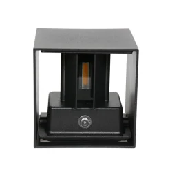 Carcer 2-lichts Buitenlamp vierkant XL Zwart Schemer sensor