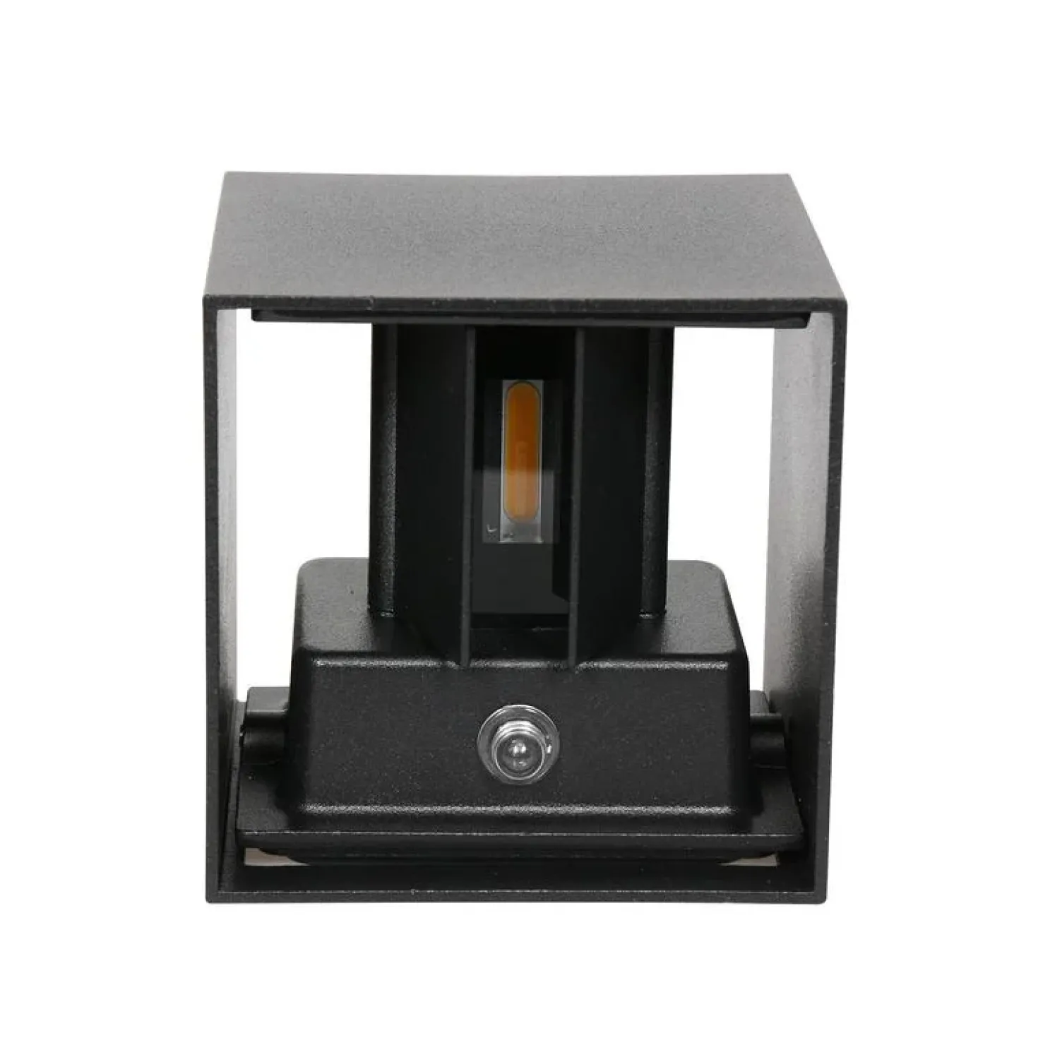 Carcer 2-lichts Buitenlamp vierkant XL Zwart Schemer sensor