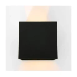 Carcer 2-lichts Buitenlamp vierkant XL Zwart Schemer sensor
