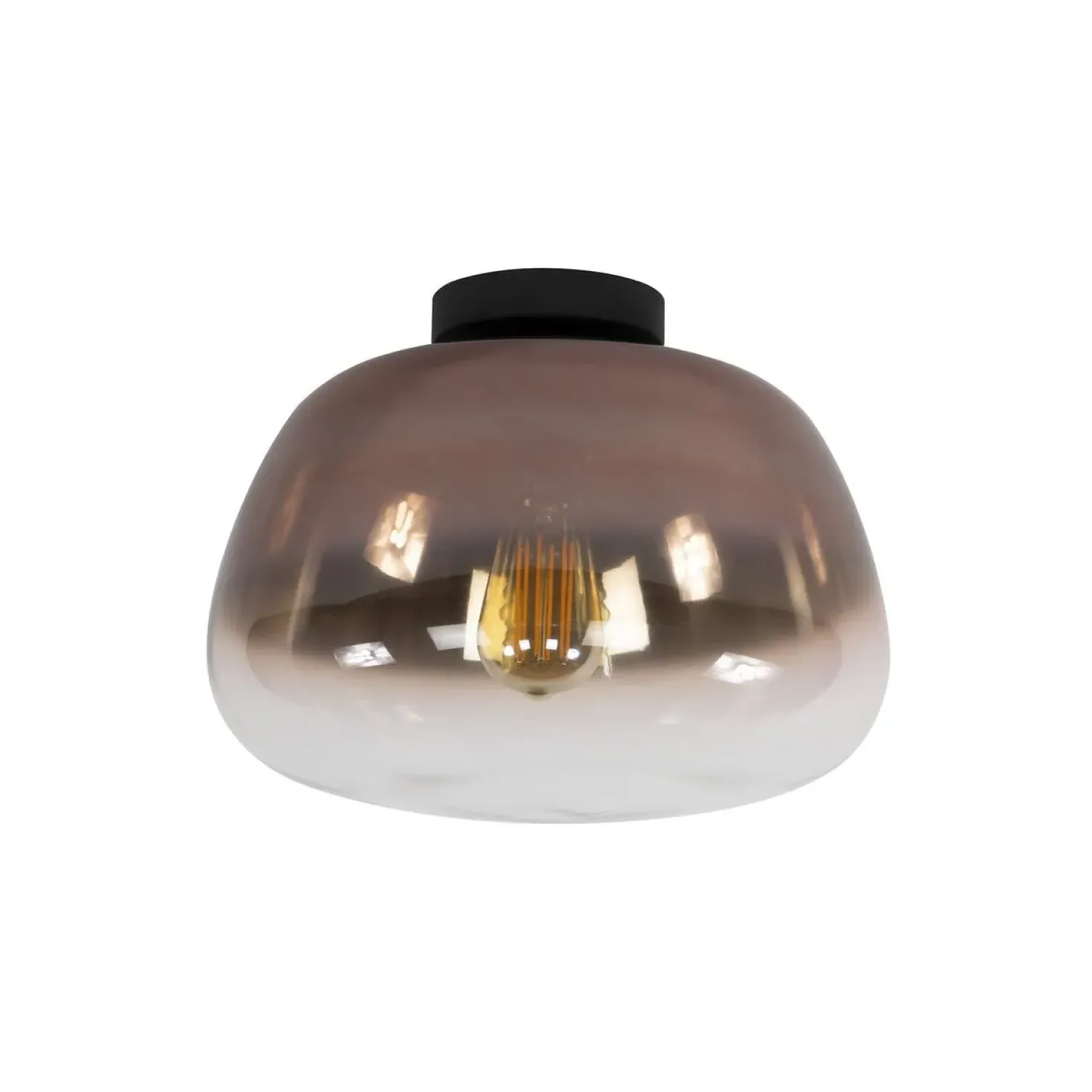 Carlos 1-lichts Plafondlamp Koper glas
