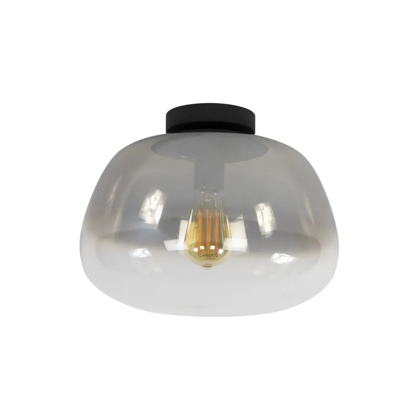 Carlos 1-lichts Plafondlamp Smoke glas