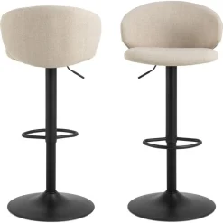 Casaro Barkruk Lichtbeige met zwarte poot