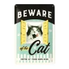 Cat enter at your own risk - metalen bord