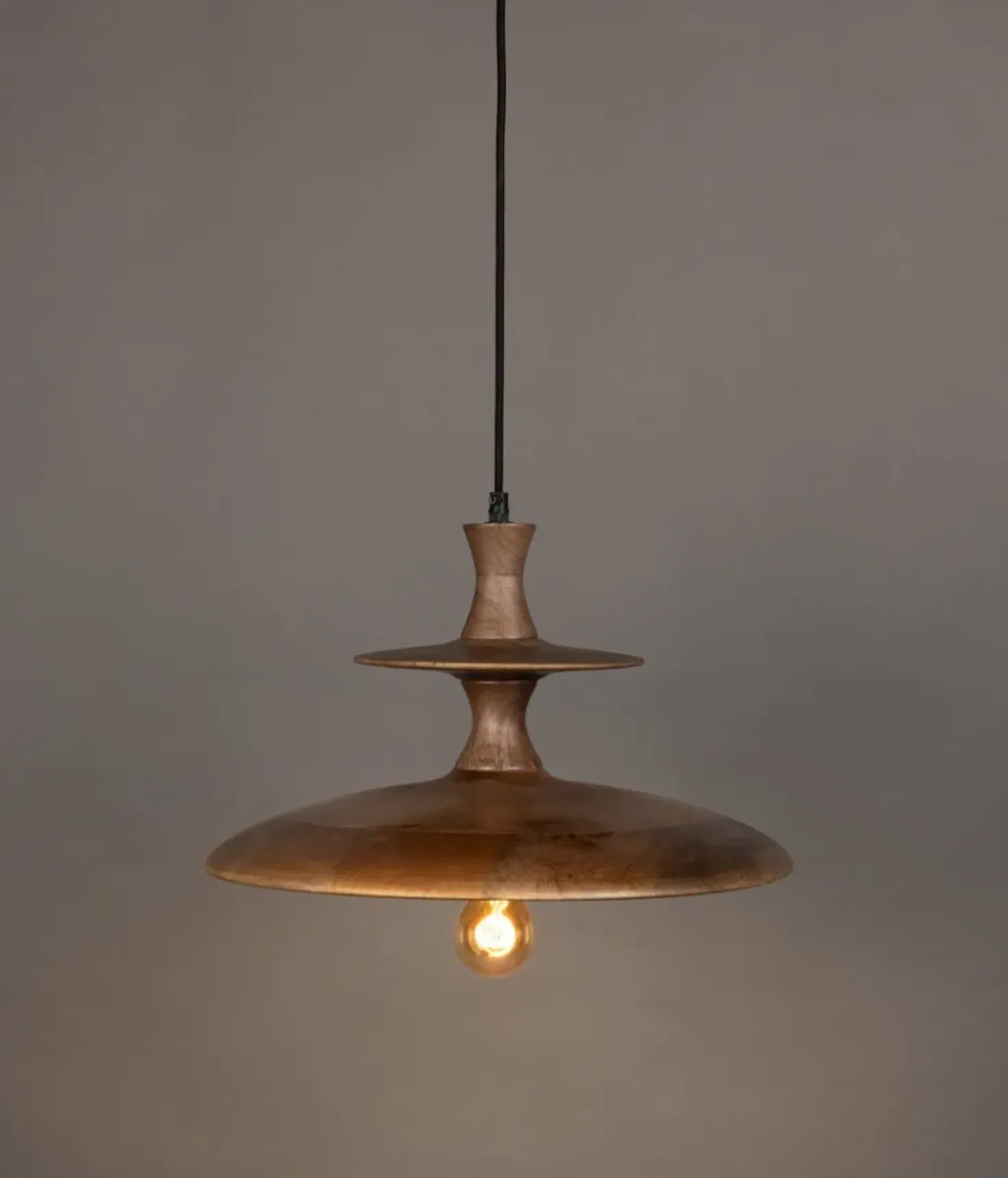 Cath 1-lichts Hanglamp Large Walnoot