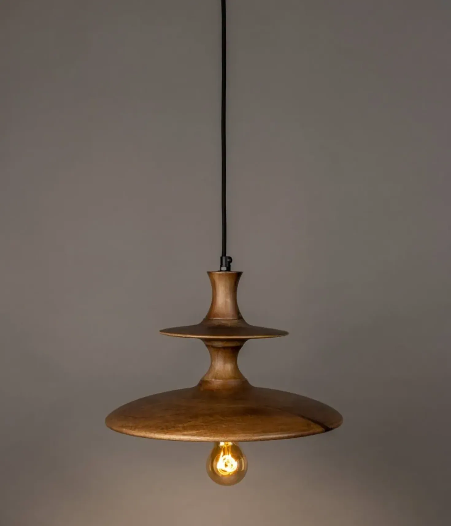 Cath 1-lichts Hanglamp Small Walnoot