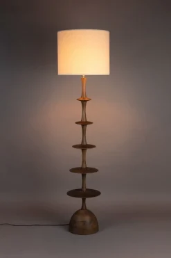 Cath 1-lichts Vloerlamp Walnoot