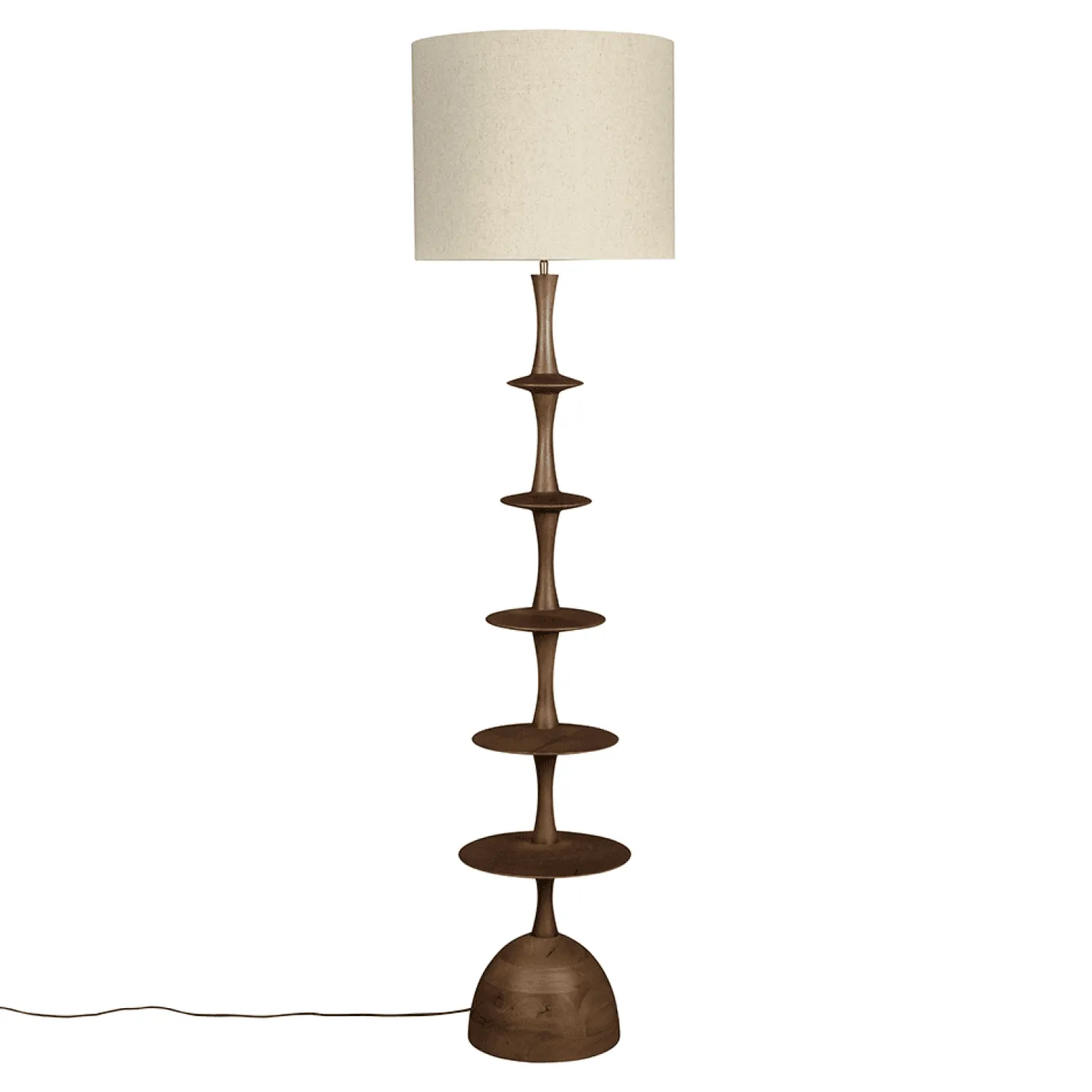Cath 1-lichts Vloerlamp Walnoot