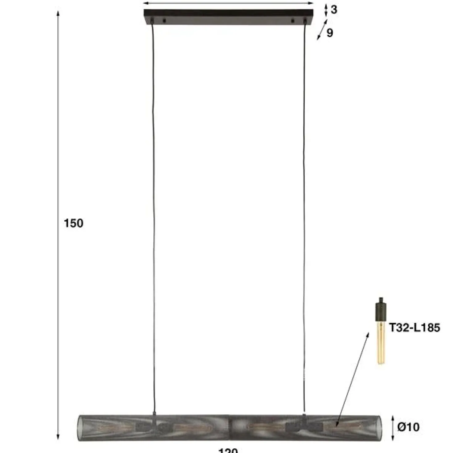 Celeste Hanglamp 4-lichts cylinder Metaal