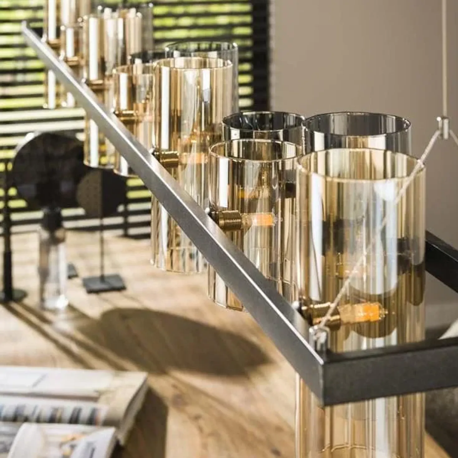 Celia 14-lichts Hanglamp 2-kleurig glas