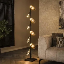 Celia 8-lichts Vloerlamp 2-kleurig glas