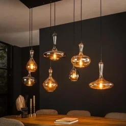 Chloe 7-lichts glazen hanglamp