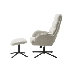 Chris Relaxfauteuil met voetenbank gebroken wit