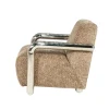 Chromette Fauteuil Taupe met chrome
