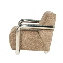 Chromette Fauteuil Taupe met chrome
