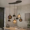 Clemenza 7-lichts Hanglamp Bruin/Amber