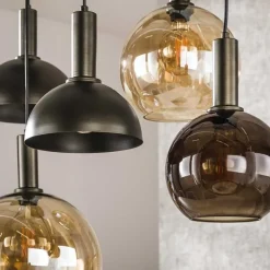 Clemenza 7-lichts Hanglamp Bruin/Amber