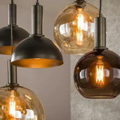 Clemenza 7-lichts Hanglamp Bruin/Amber